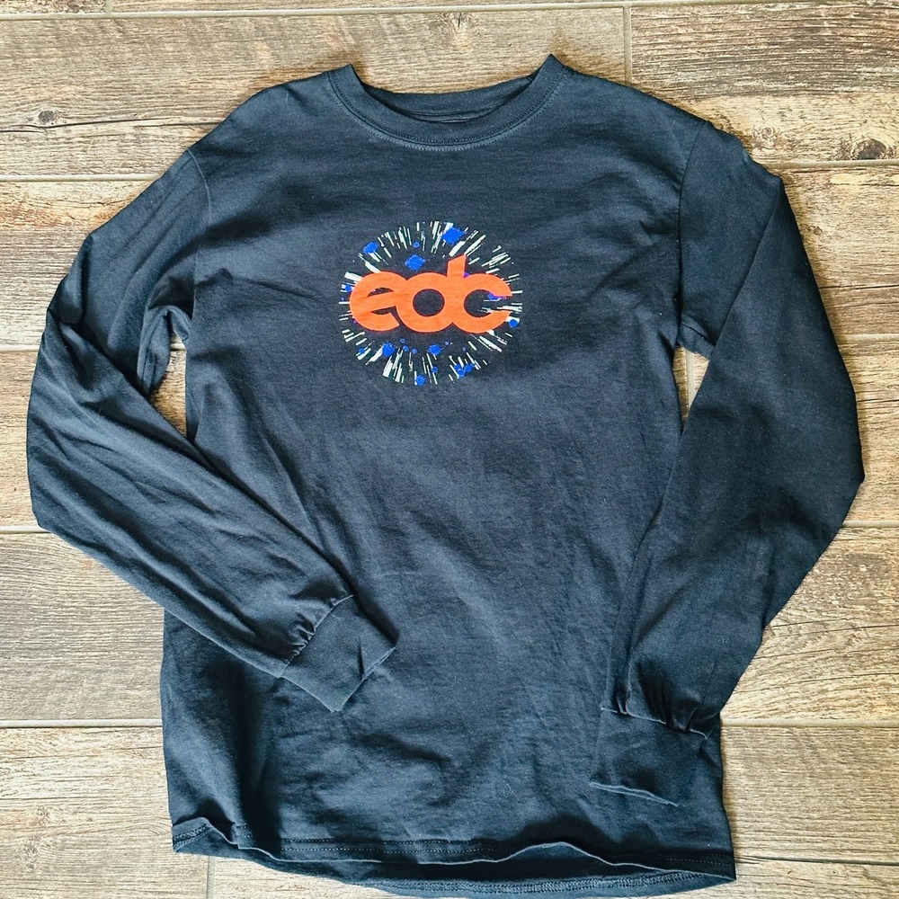 edc Las Vegas 2022 Black Cotton Double Sided Long Sleeve Graphic T-Shirt Size S